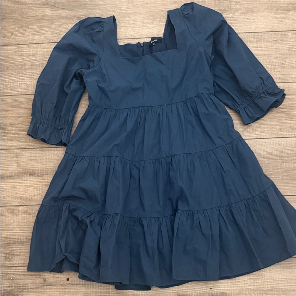 Madewell Navy Blue 3/4 Sleeve Dress- Size 4